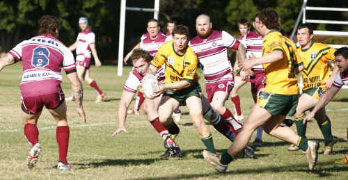 Clermont Bears take on Peak Downs Pirates defence in Emerald. Clermont Bears take on Peak Downs Pirates defence in Emerald.